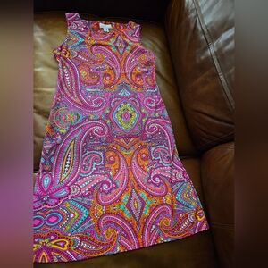 Jude Connally Women's Paisley A-Line Sleeveless Knee Dress Multicolor Nwot Small